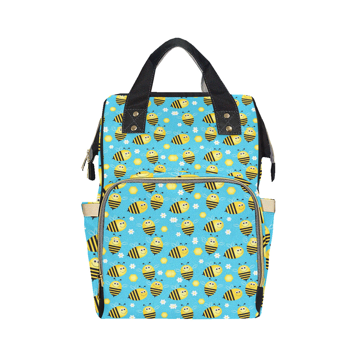 Bee Pattern Print Design BEE06 Diaper Bag Backpack