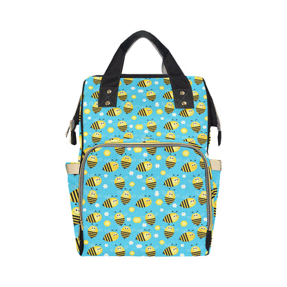 Bee Pattern Print Design BEE06 Diaper Bag Backpack