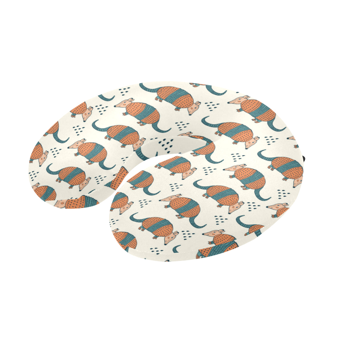 Armadillo Pattern Print Design 01 U-Shaped Travel Neck Pillow