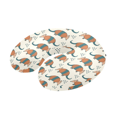 Armadillo Pattern Print Design 01 U-Shaped Travel Neck Pillow