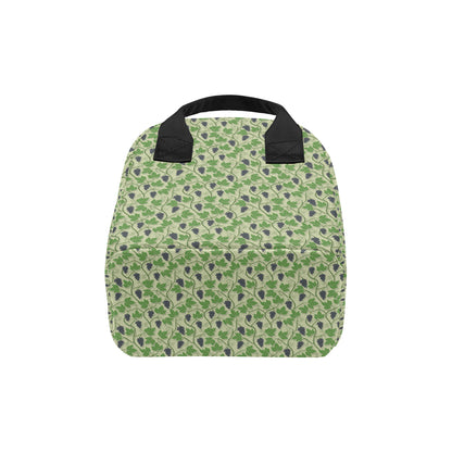 Wine Grape Thmed Print Insulated Lunch Bag