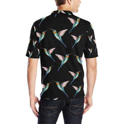 Hummingbird Pattern Print Design 06 Men Polo Shirt