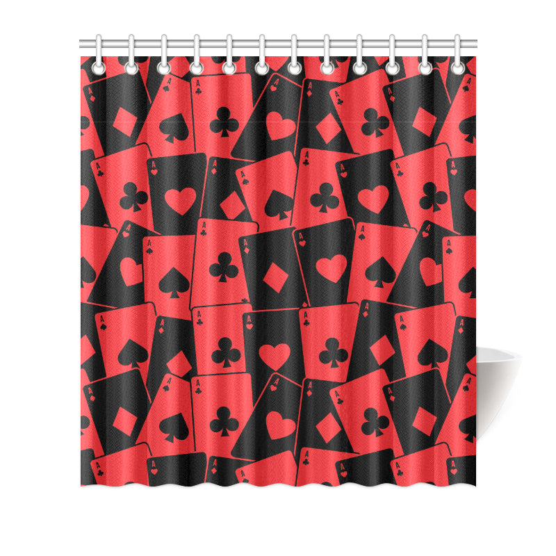 Poker Cards Pattern Print Design A01 Shower Curtain