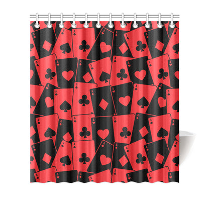 Poker Cards Pattern Print Design A01 Shower Curtain