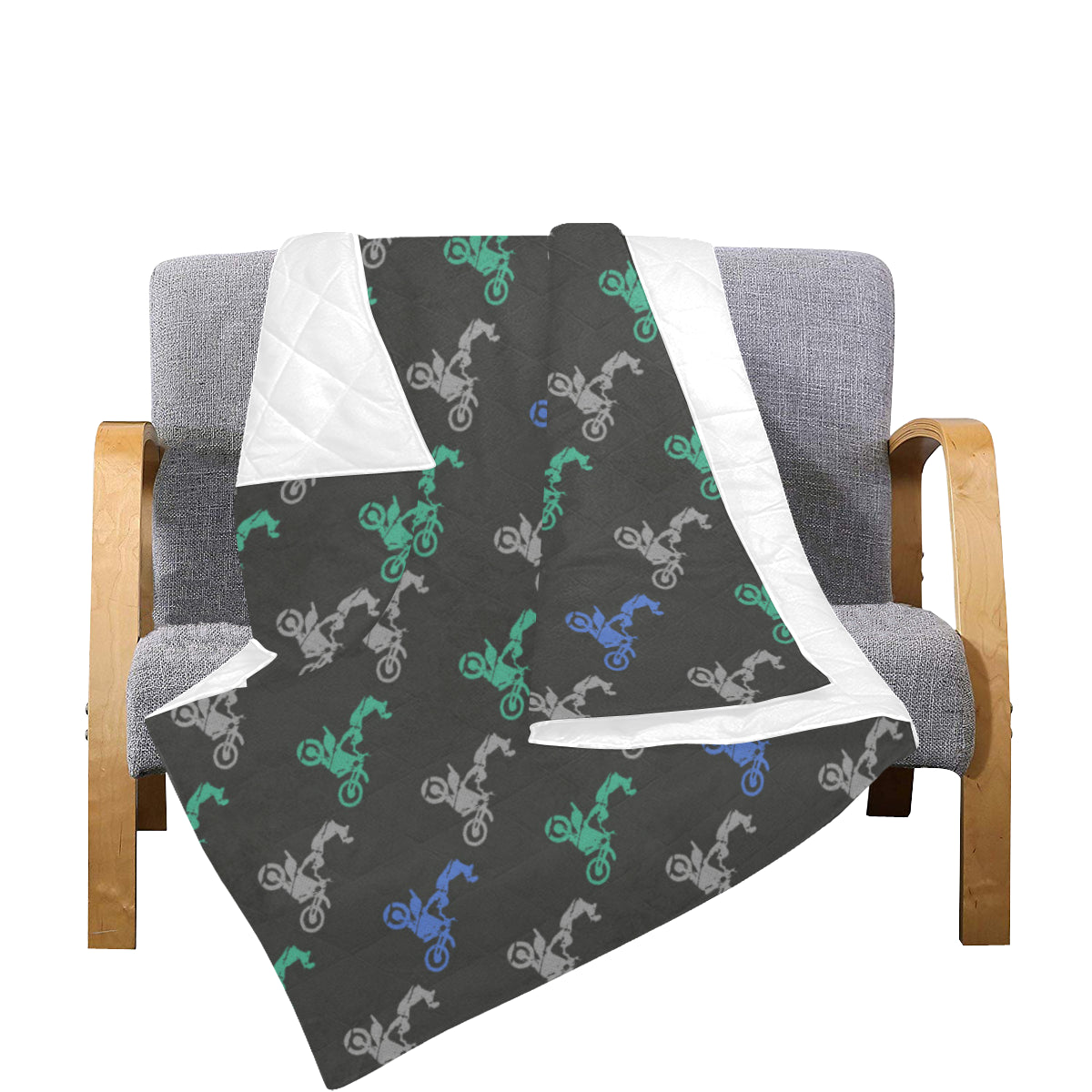 Motocross Pattern Print Design 02 Premium Quilt