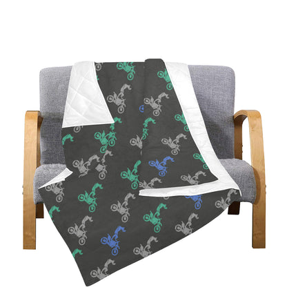 Motocross Pattern Print Design 02 Premium Quilt