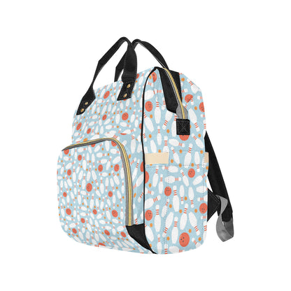 Bowling Pattern Print Design 09 Diaper Bag Backpack