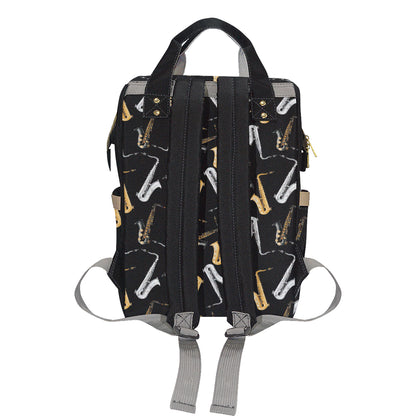 Saxophone Pattern Print Design 01 Diaper Bag Backpack