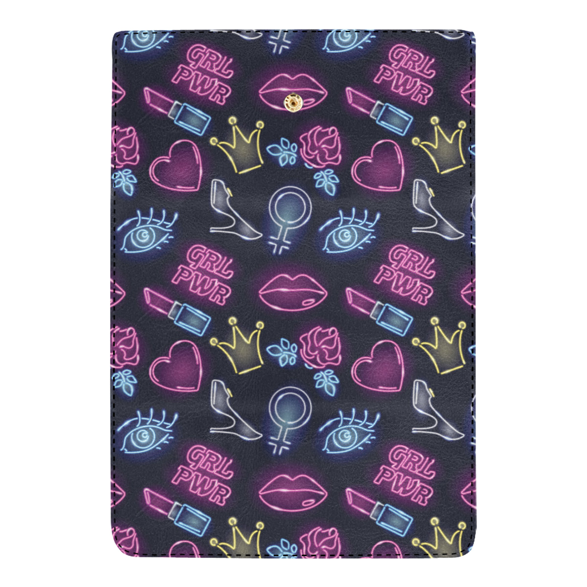Lipstick Neon Pattern Print Design 02 Women's Trifold Wallet