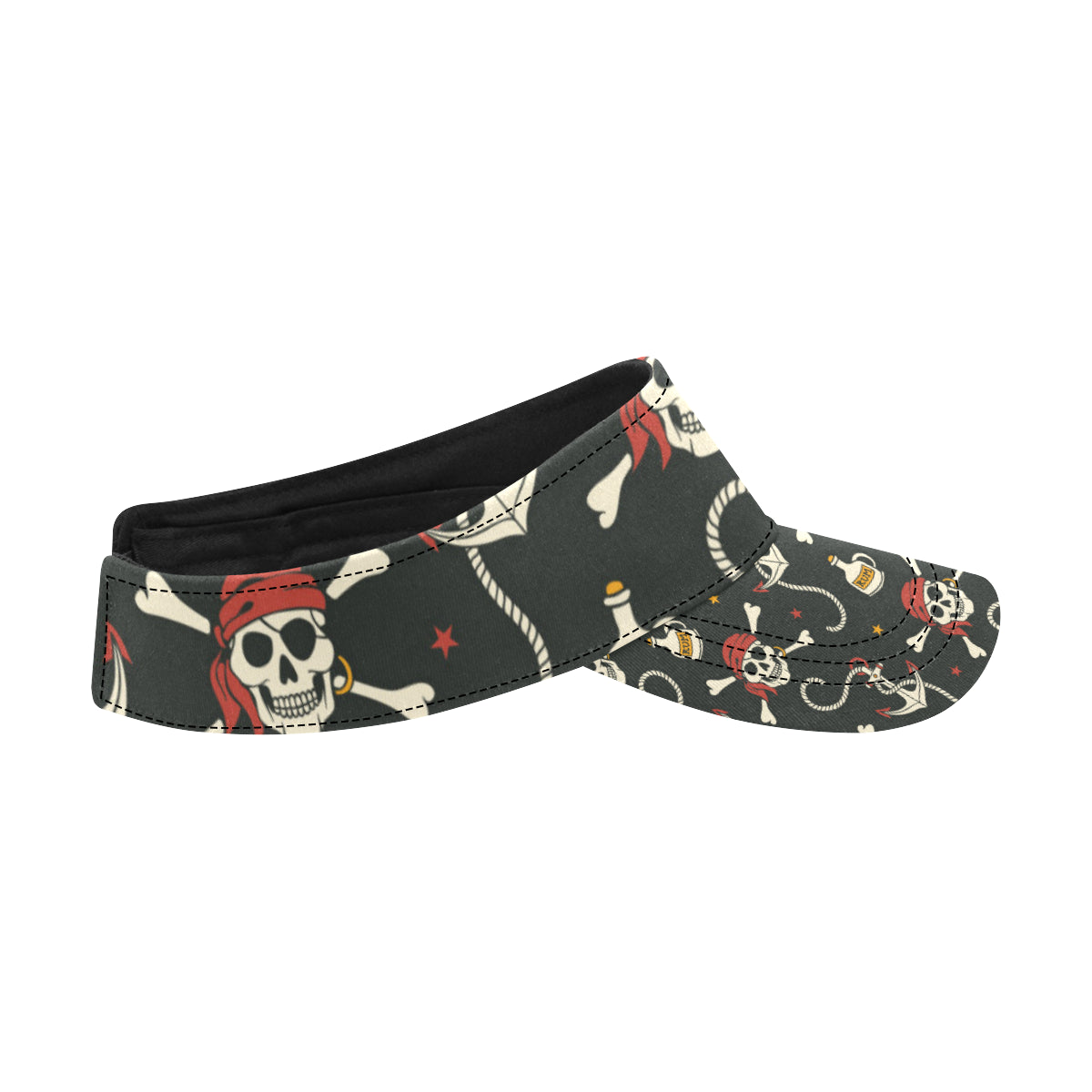 Pirate Pattern Print Design A02 Unisex Sun Visor