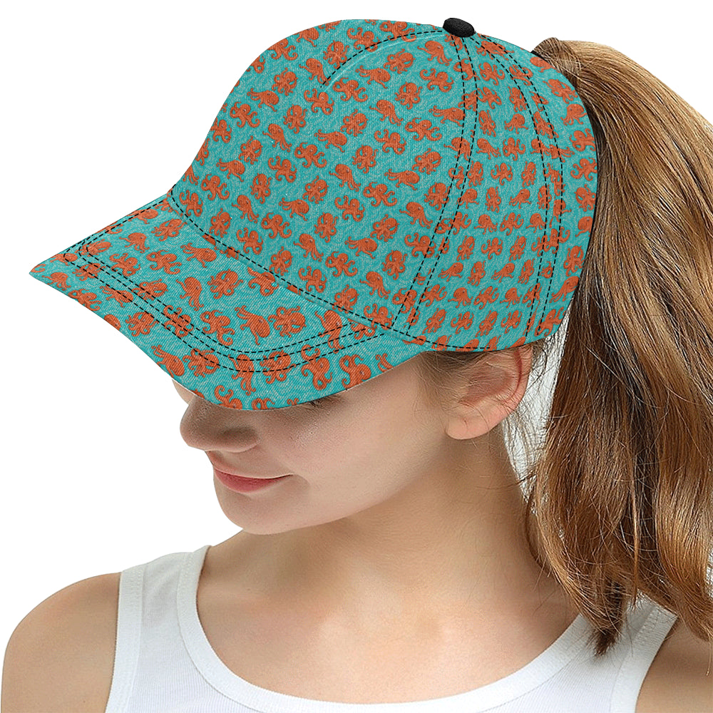 Octopus Cartoon Design Print Themed Snapback Cap