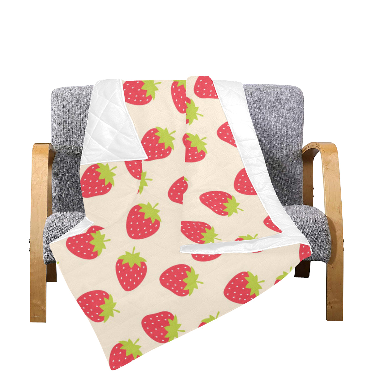 Strawberry Pattern Print Design SB02 Premium Quilt