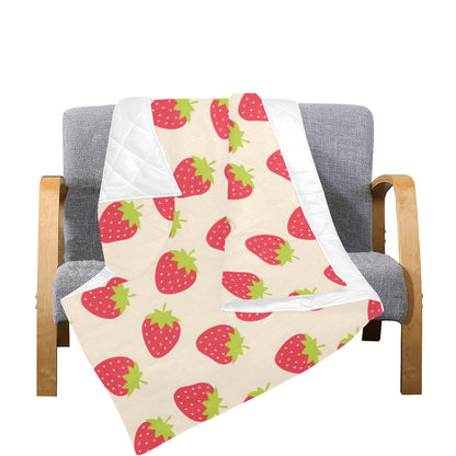 Strawberry Pattern Print Design SB02 Premium Quilt