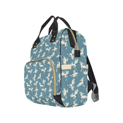 Crane Pattern Print Design 02 Diaper Bag Backpack