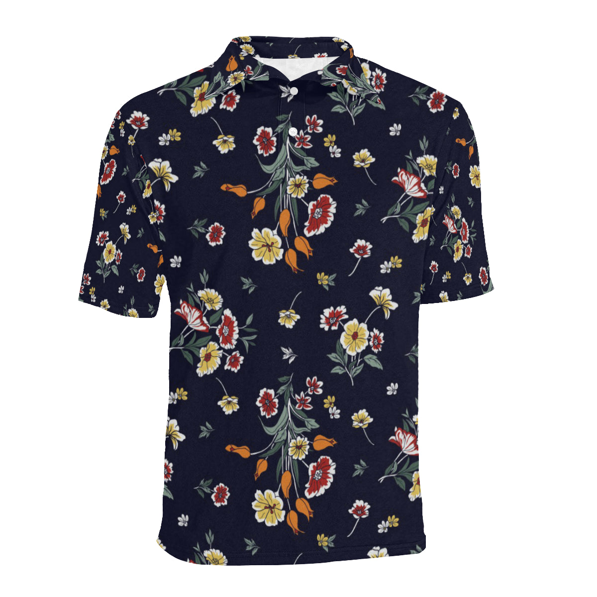 Summer Floral Pattern Print Design SF01 Men Polo Shirt