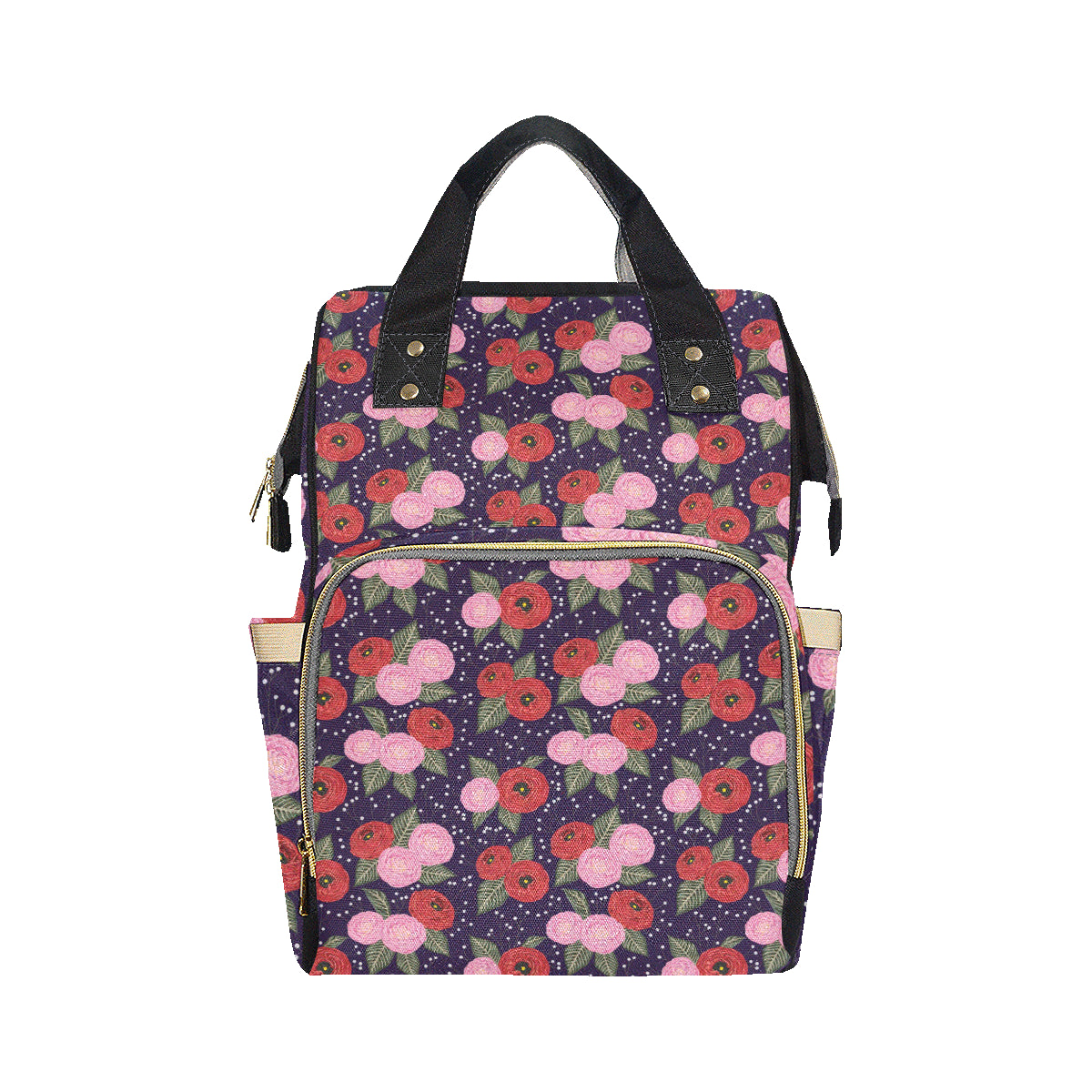 Camellia Pattern Print Design CM02 Diaper Bag Backpack