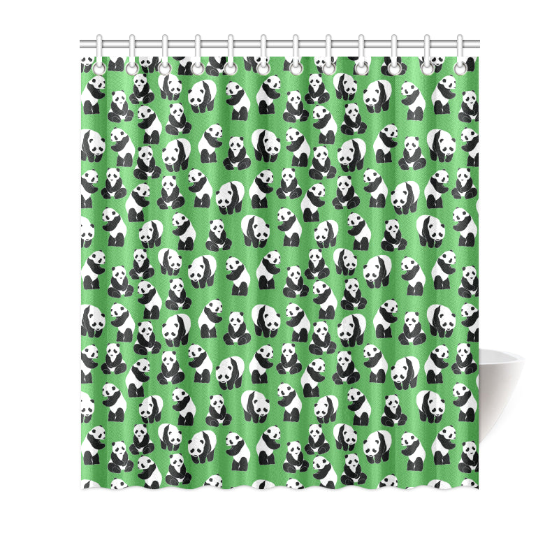 Panda Bear Pattern Themed Print Shower Curtain