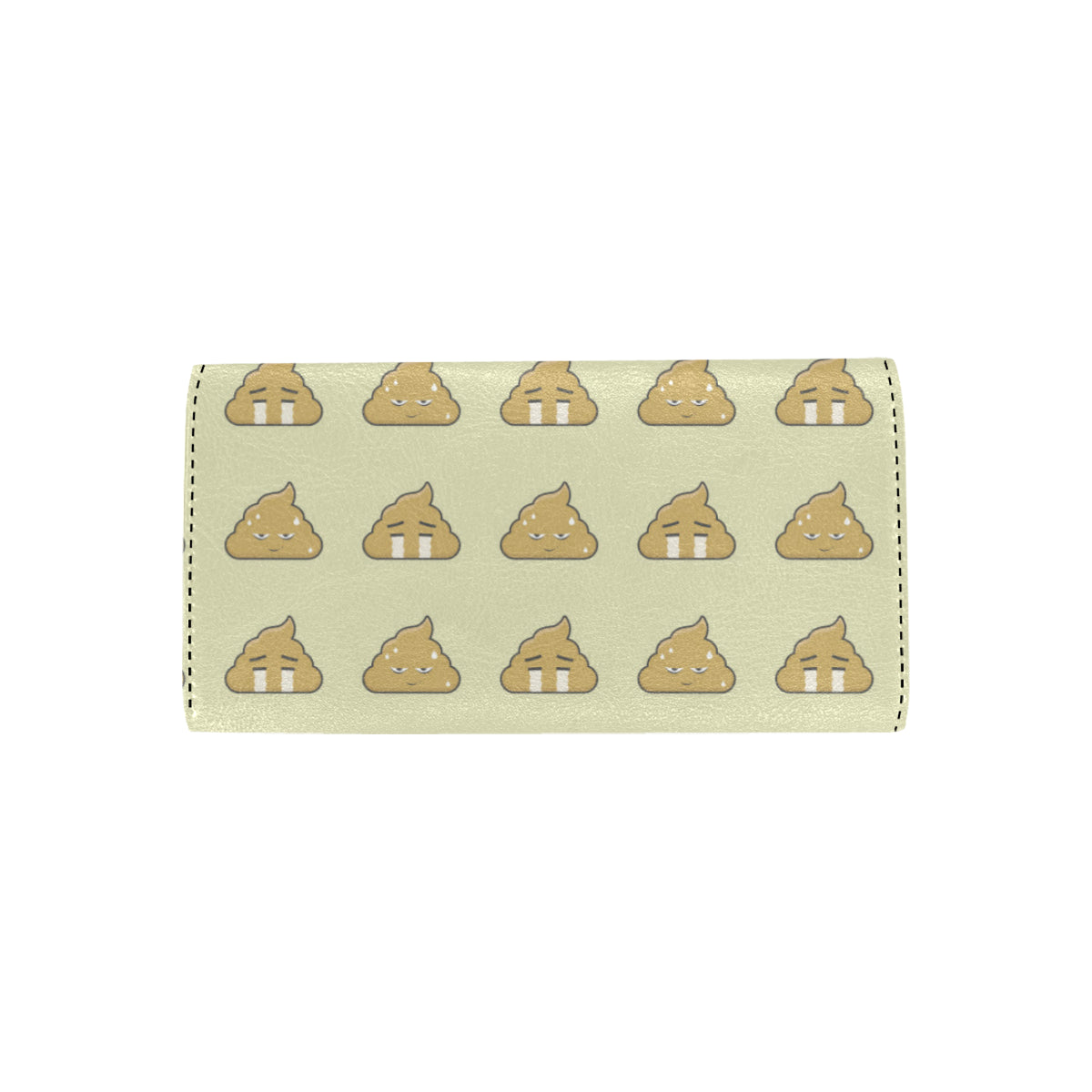 Poop Emoji Pattern Print Design A04 Women's Trifold Wallet
