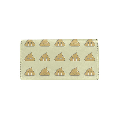 Poop Emoji Pattern Print Design A04 Women's Trifold Wallet
