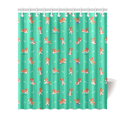 Basenji Pattern Print Design 02 Shower Curtain