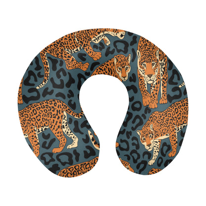 Jaguar Pattern Print Design 04 U-Shaped Travel Neck Pillow