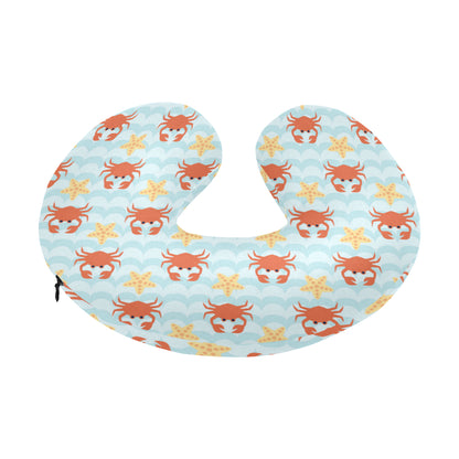 Crab Pattern Print Design 03 U-Shaped Travel Neck Pillow