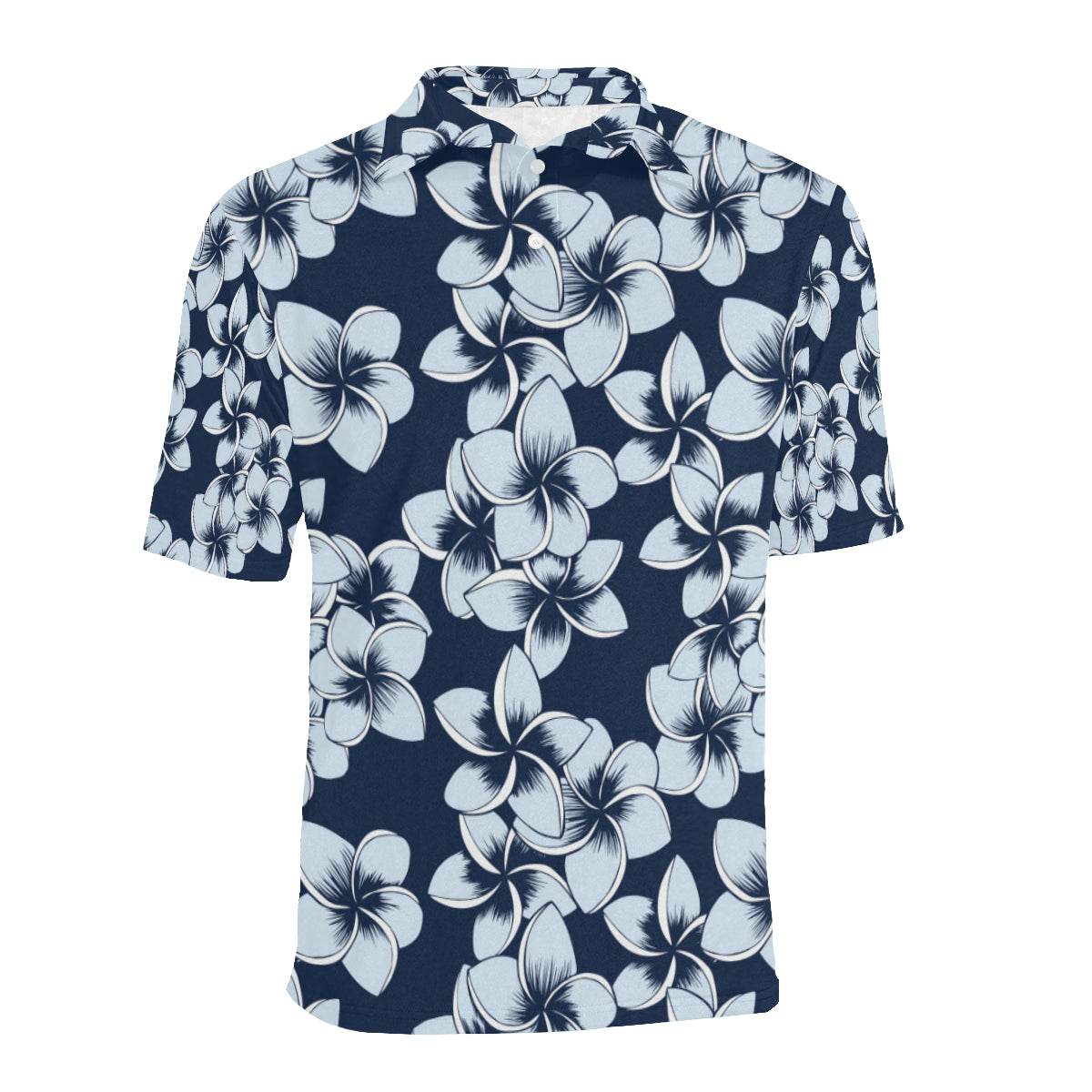 Plumeria Pattern Print Design A02 Men Polo Shirt