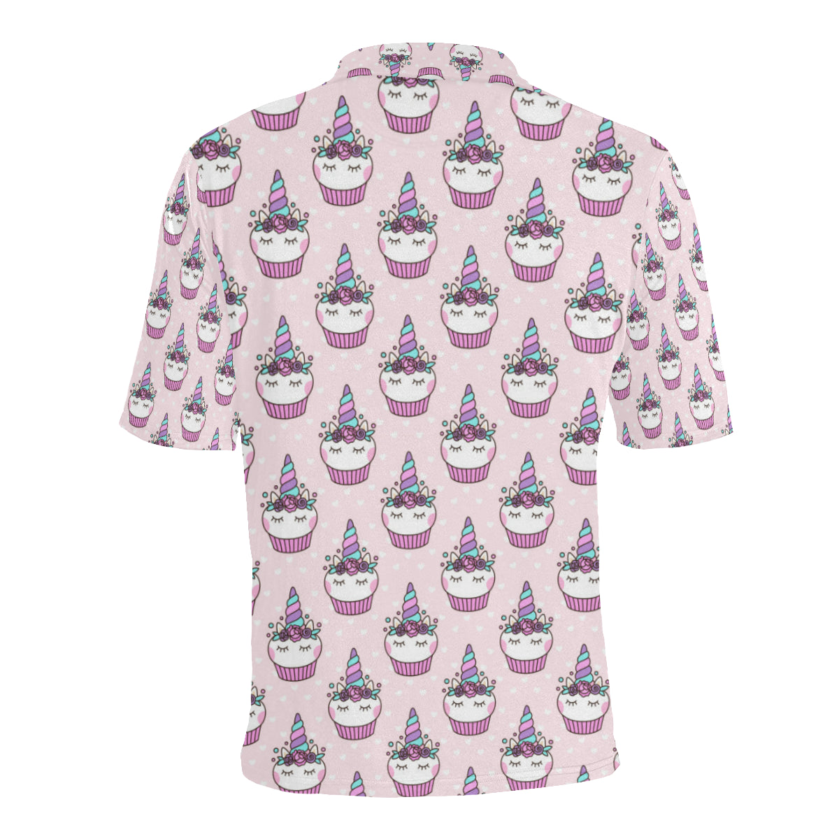 Cupcakes Unicorn Print Pattern Men Polo Shirt