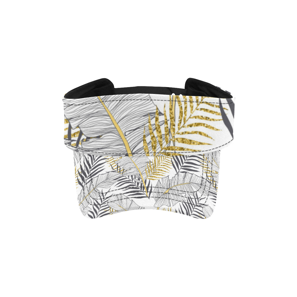 Gold Glitter Tropical Palm Leaves Unisex Sun Visor
