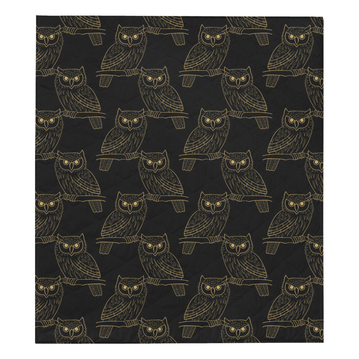 Gold Owl Pattern Premium Quilt