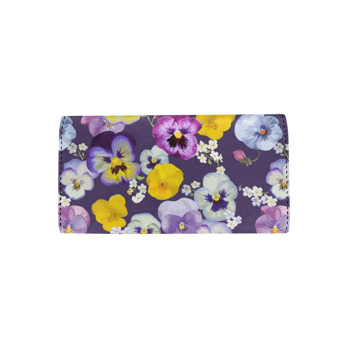 Pansy Pattern Print Design PS02 Women's Trifold Wallet
