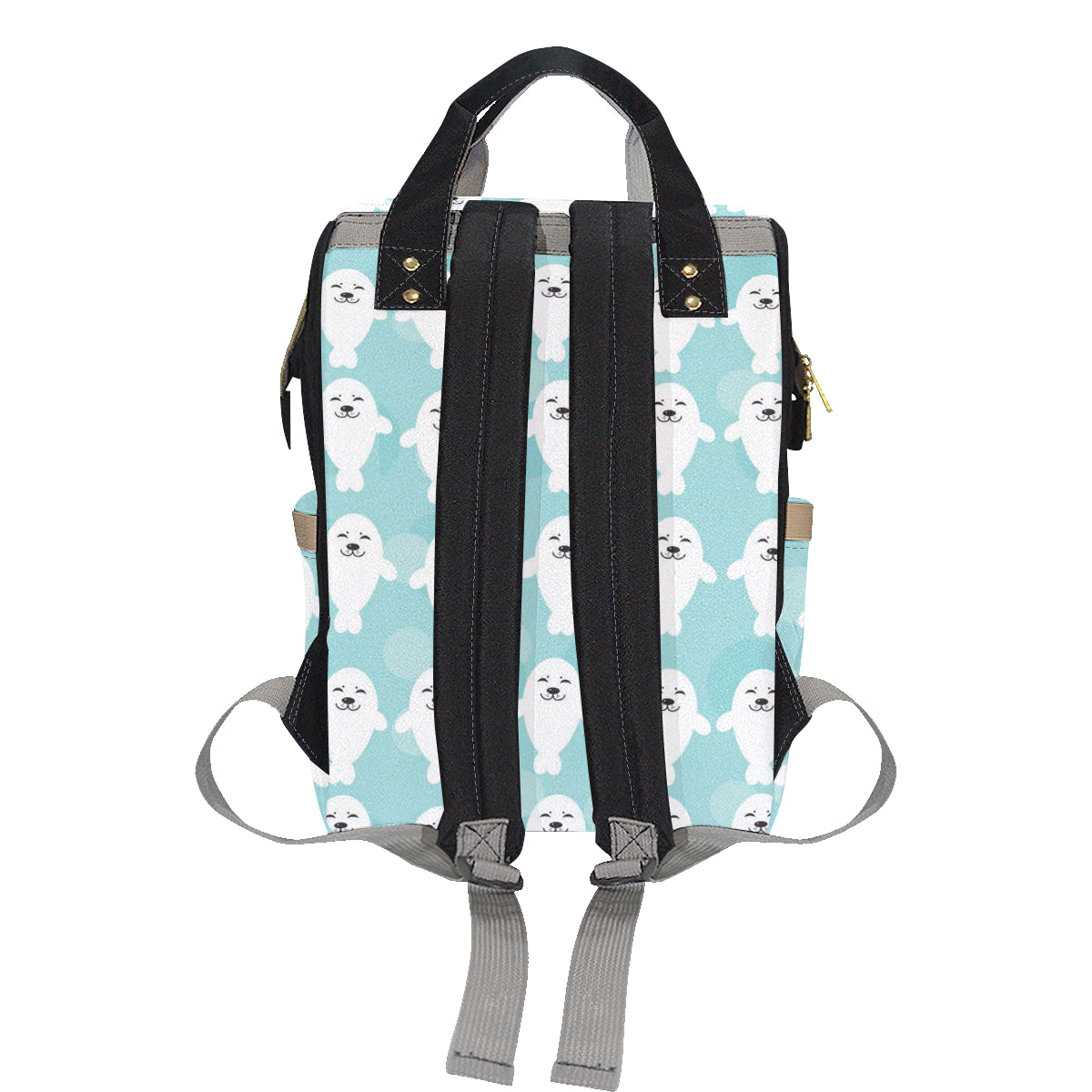 Sea Lion Baby Pattern Print Design 01 Diaper Bag Backpack