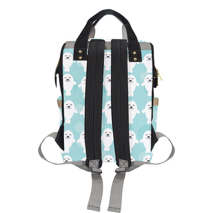 Sea Lion Baby Pattern Print Design 01 Diaper Bag Backpack
