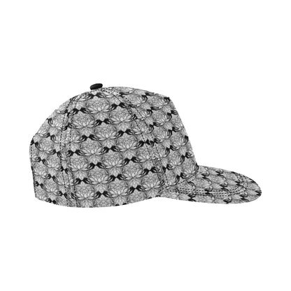 Lotus Mandala Print Pattern Snapback Cap
