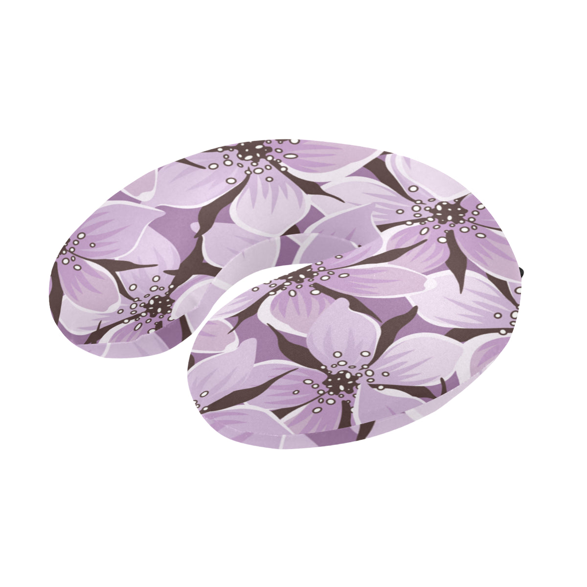 Lilac Pattern Print Design 01 U-Shaped Travel Neck Pillow