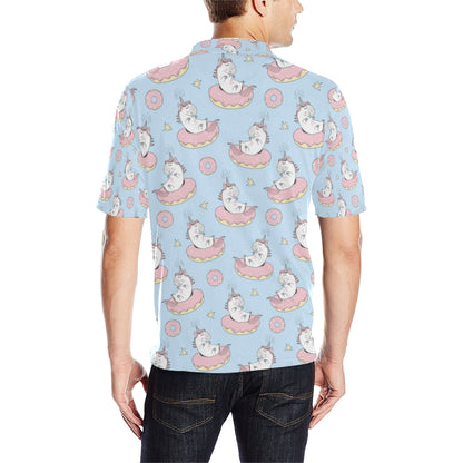 Donut Unicorn Pattern Print Design DN014 Men Polo Shirt