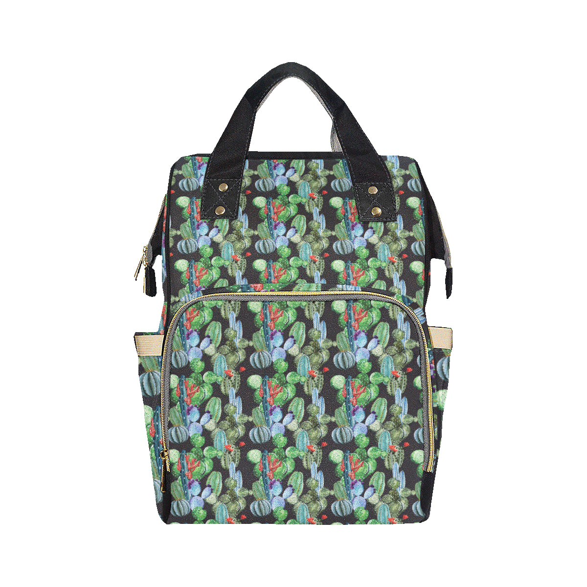 Cactus Watercolor Style Print Diaper Bag Backpack