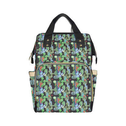 Cactus Watercolor Style Print Diaper Bag Backpack