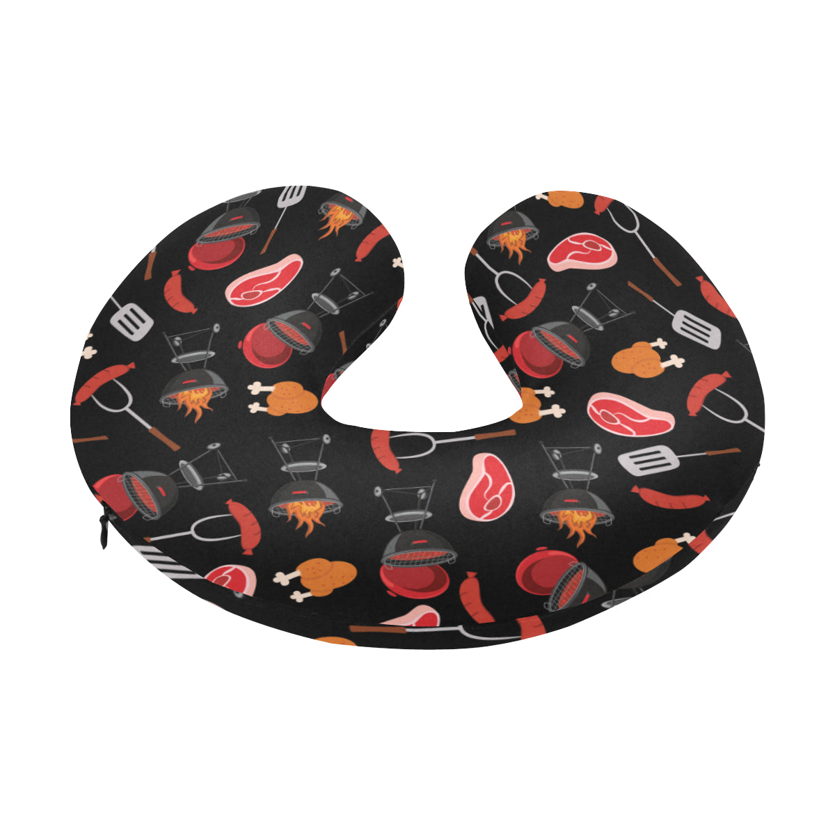 Barbecue Pattern Print Design 04 U-Shaped Travel Neck Pillow