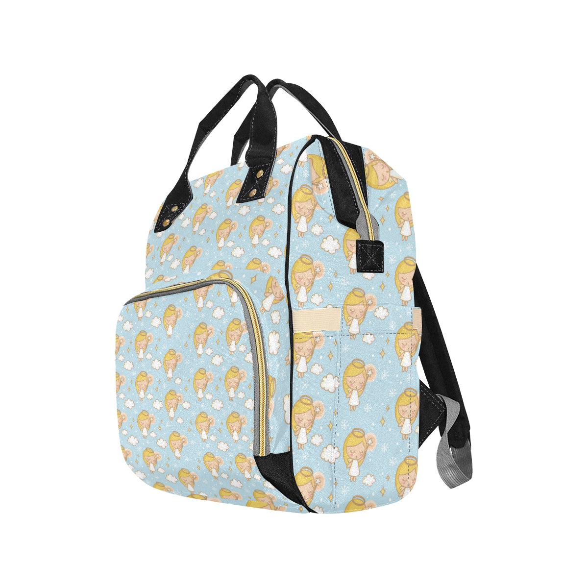 Angel Pattern Print Design 05 Diaper Bag Backpack