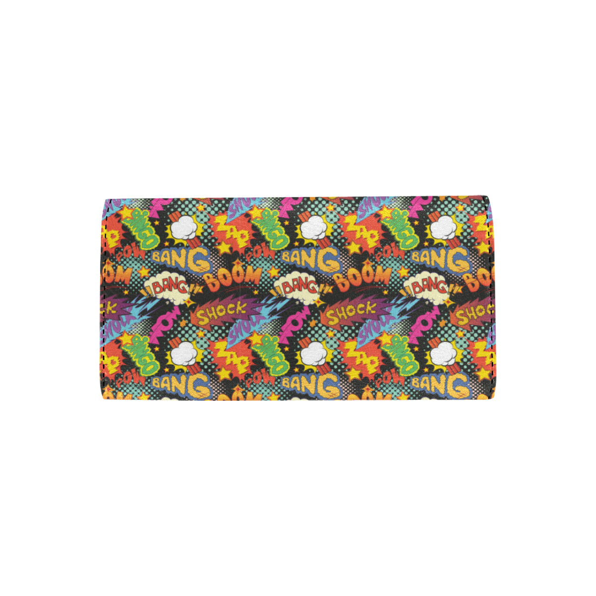 Comic Book Pattern Print Design 01 Women's Trifold Wallet