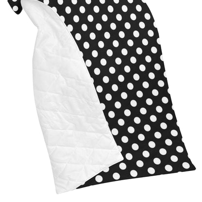 Polka Dot Black White Pattern Print Design 03 Premium Quilt