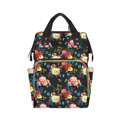Peony Pattern Print Design PE07 Diaper Bag Backpack