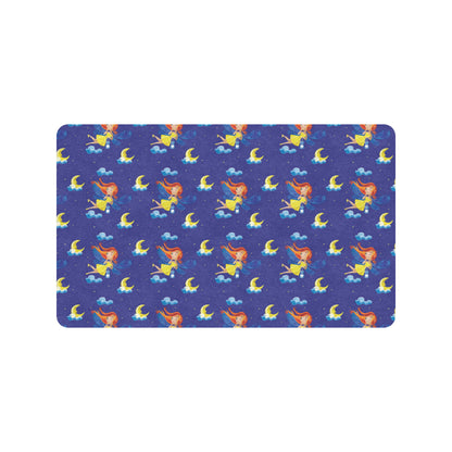 Fairy with Moon Print Pattern Rubber Doormat