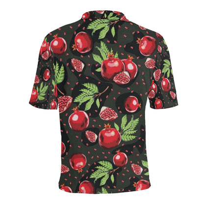 Pomegranate Pattern Print Design PG06 Men Polo Shirt