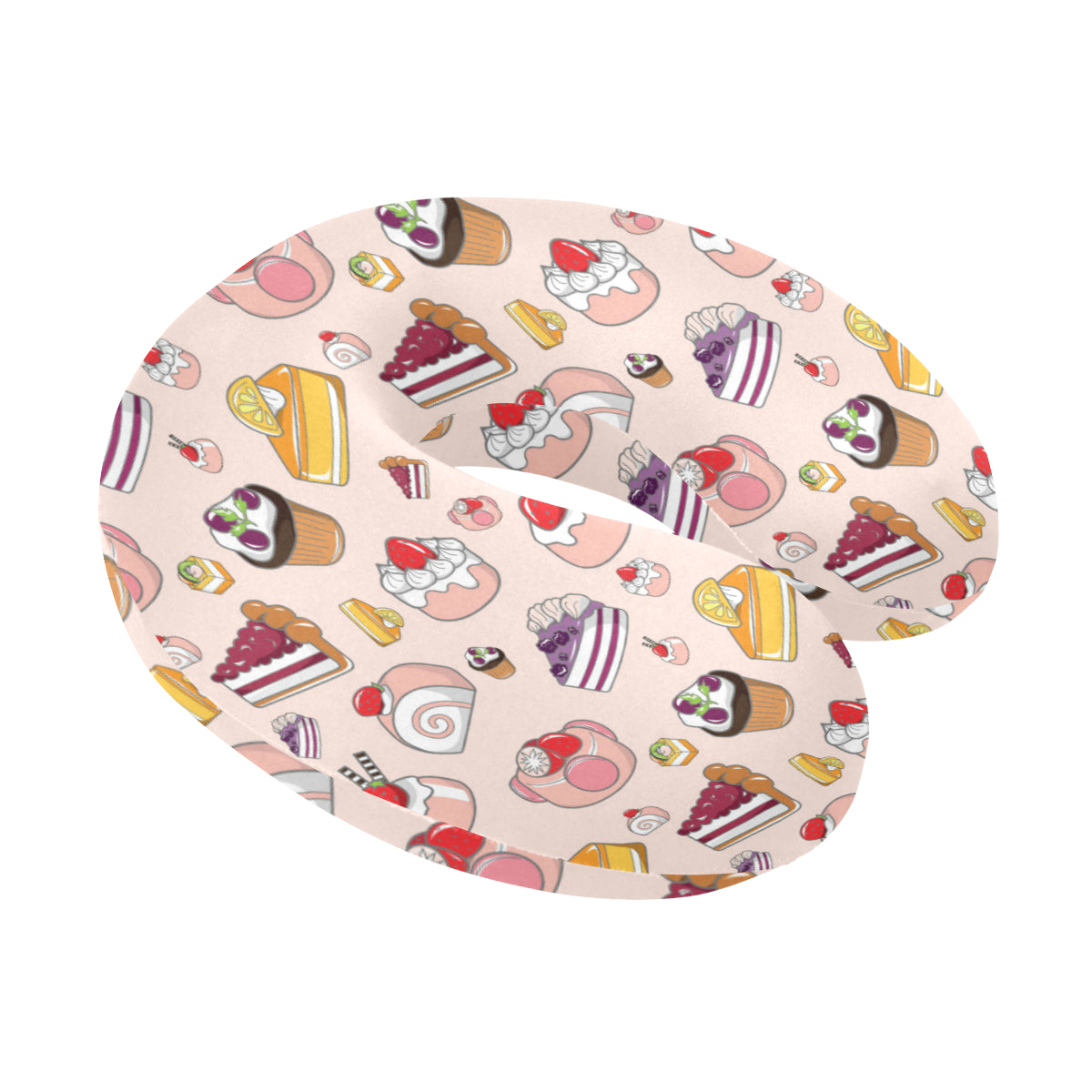 Cake Pattern Print Design 01 U-Shaped Travel Neck Pillow