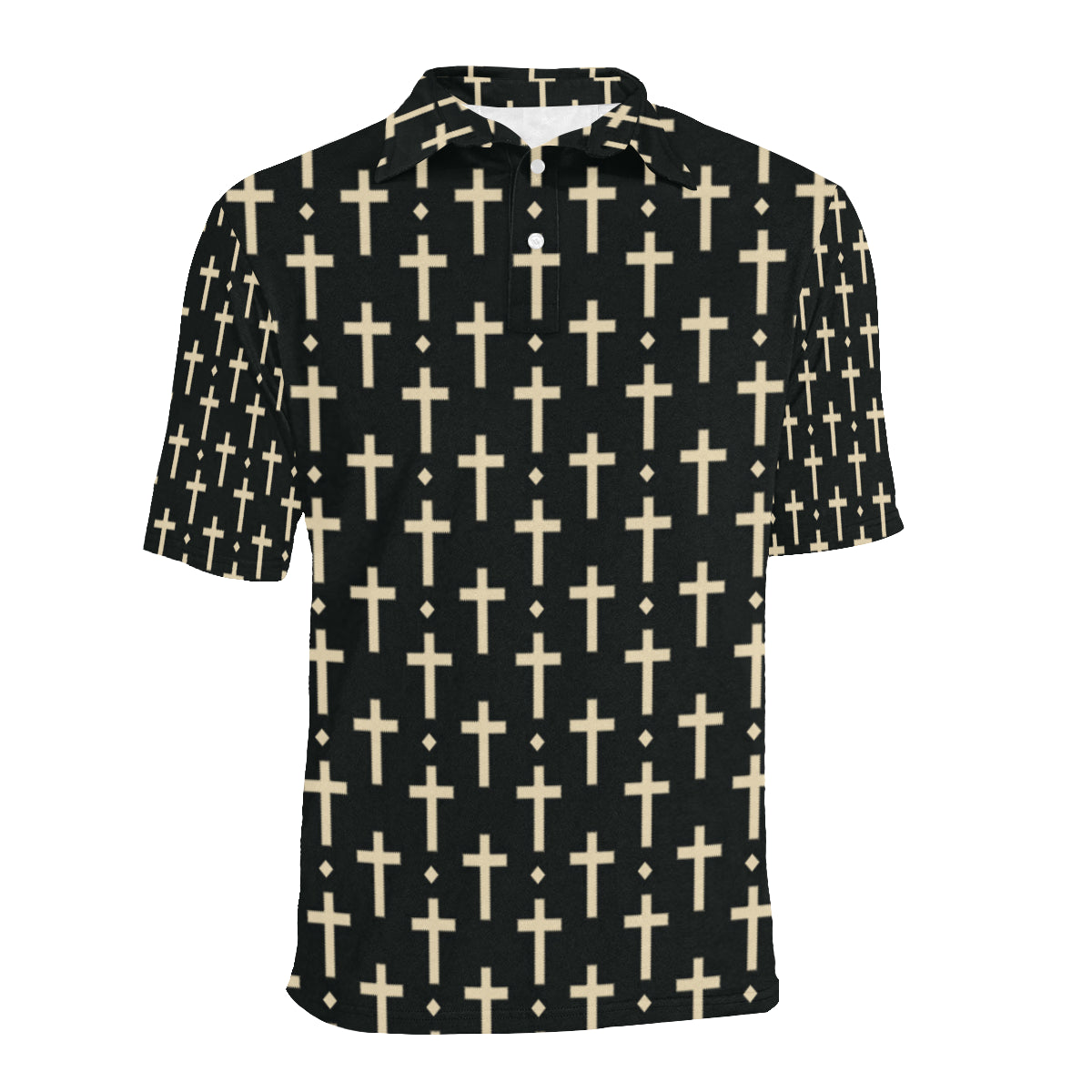 Cross Pattern Print Design 03 Men Polo Shirt