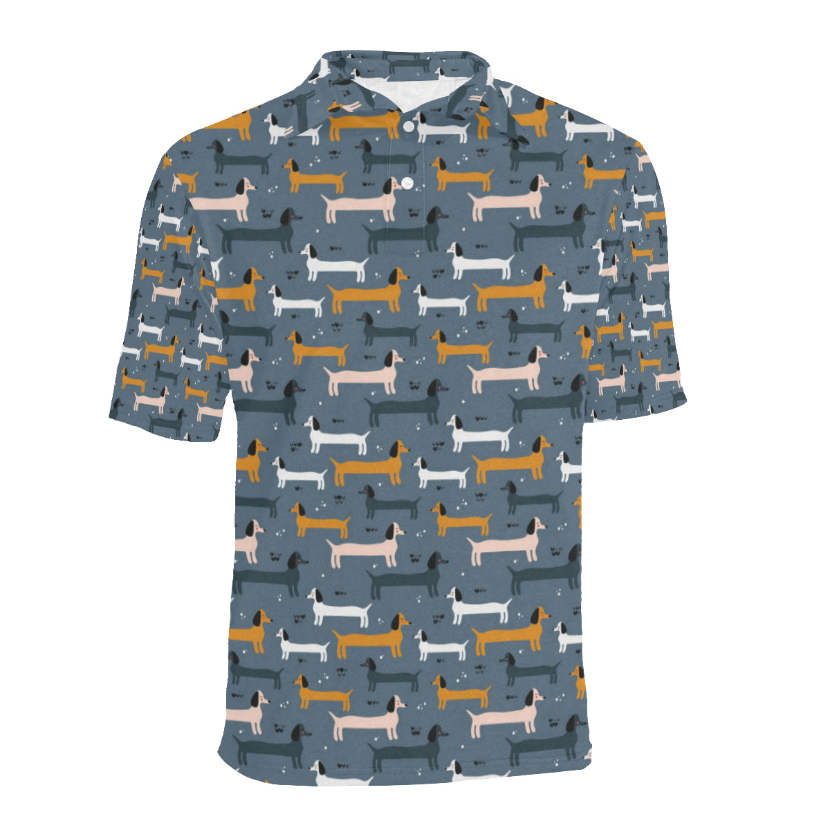Dachshund Pattern Print Design 012 Men Polo Shirt