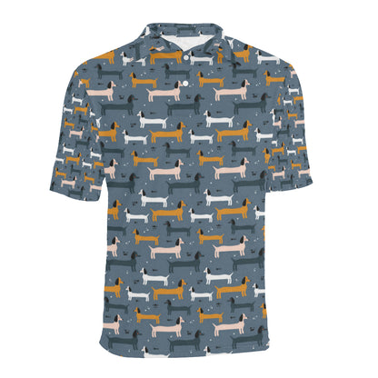 Dachshund Pattern Print Design 012 Men Polo Shirt