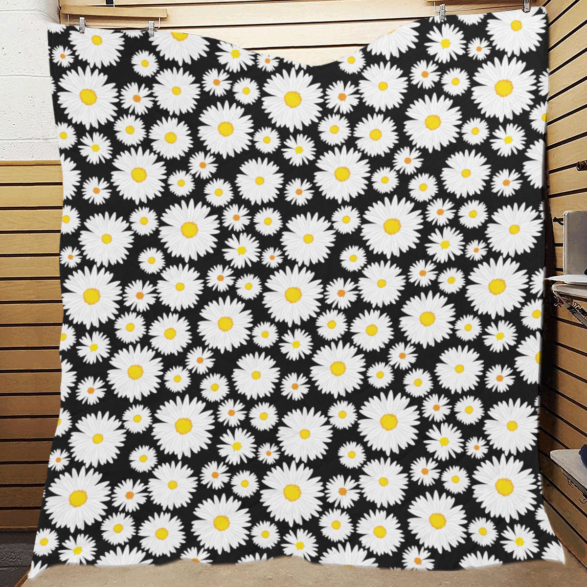 Daisy Pattern Print Design 01 Premium Quilt